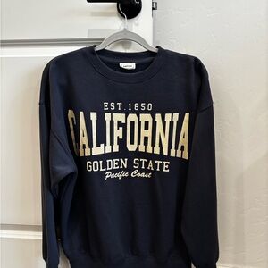 Soft-Navy Blue California Crewneck Sweater